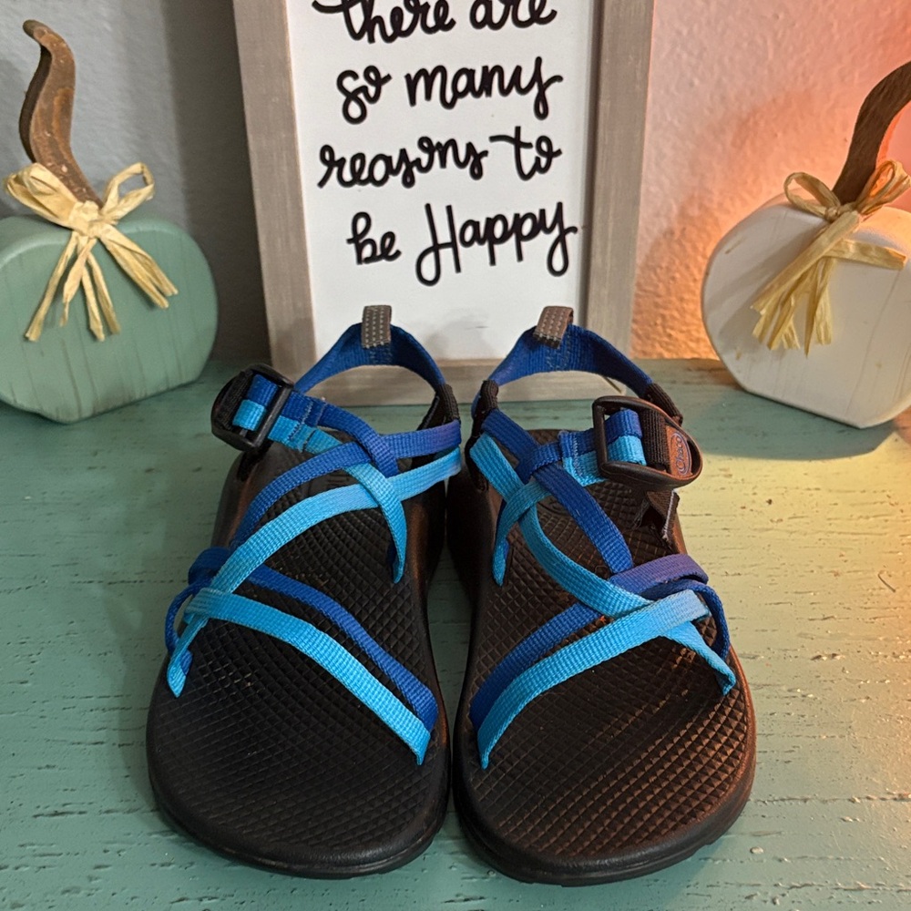 Kids Blue and Black Chaco Sandals SZ 2 box 160
